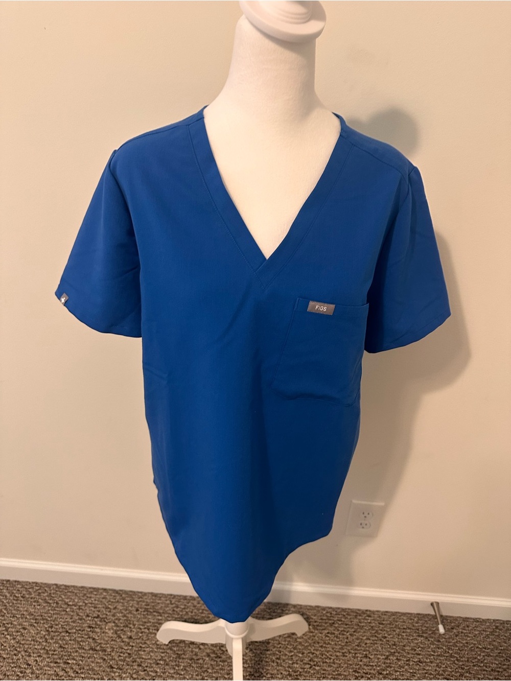 FIGS Catrina Scrub Top Royal Blue Size Large